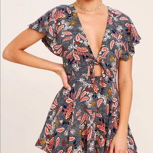 Dondi Navy Blue Print Romper